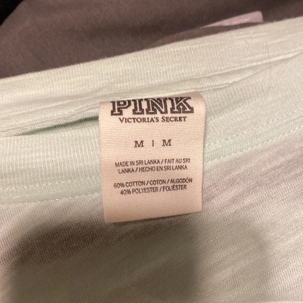 Pink Victoria’s Secret Long sleeve teal shirt Medium *like new* - Picture 5 of 5